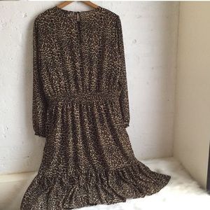 J. Crew Leopard Print Midi Dress